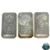 Image 1 : Vintage 1981 Engelhard 1oz Fine Silver Bars with Blank Reverse (Tax Exempt). Serial #008643, #011394