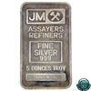 Image 1 : Vintage Johnson Matthey 5oz Fine Silver Bar with Blank Reverse (Tax Exempt). Serial #006950