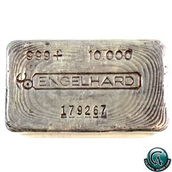 RARE Engelhard Canada 10oz Fine Silver Bar - 3rd Series (Tax Exempt). Serial #179267. This is the sc