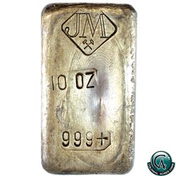 Scarce! Johnson Matthey USA 10oz Fine Silver Bar - Large Logo 'Wide Space 999' (Tax Exempt).