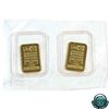 Image 1 : Rare Pair of Johnson Matthey 1gram Fine Gold Bars 'Sealed' (Tax Exempt). Serial #C4224 & #C4225. 2pc