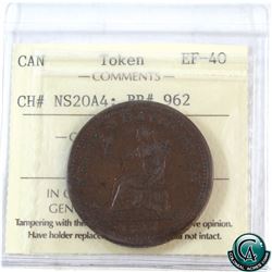 Token NS0A4, Nova Scotia 1813 Trade & Navigation BR#962 ICCS Certified EF-40.