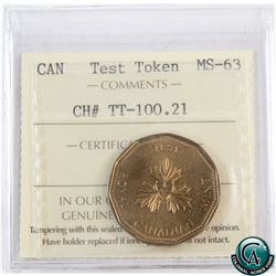 Test Token CH# TT-100.21 ICCS Certified MS-63