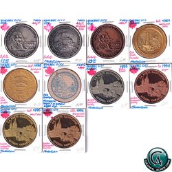 Token: 1984-1966 Quebec Numismatic Society Trade tokens In various finishes. Dates Includes: 1984 An