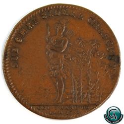 French Regime, 1751 Louis XV Canadian French Ragime Jeton (No denomination) Copper Strike, Plain edg