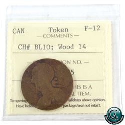 Token BL10, Blacksmith; Wood 14 ICCS Certified F-12.