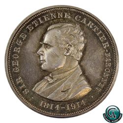 Medal: 1814-1914 100th Anniversary Sir George Etienne Cartier, made by Caron freres, Montreal. 35mm,