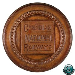 Medal: Canadian National Railway Large Copper Medal (47mm) featuring agriculture scene on the revers