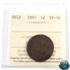 Image 1 : Newfoundland 1-cent 1885 ICCS Certified VF-30.
