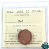 Image 1 : Newfoundland 1-cent 1938 ICCS Certified MS-64 Red. An attractive auburn red coin with flashes of bri