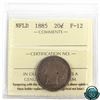 Image 1 : Newfoundland 20-cent 1885 ICCS Certified F-12.