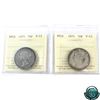 Image 1 : Newfoundland 50-cent 1873 F-12 & 1874 F-15. Certified by ICCS. 2pcs.