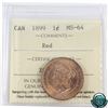 Image 1 : 1-cent 1899 ICCS Certified MS-64 Red.