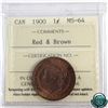 Image 1 : 1-cent 1900 ICCS Certified MS-64 Red & Brown. Very attractive Key date