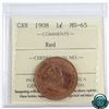 Image 1 : 1-cent 1908 ICCS Certified MS-65 RED!