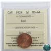 Image 1 : 1-cent 1928 ICCS Certified MS-64 Red.