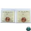 Image 1 : 1-cent 1933 & 1934 ICCS Certified MS-64 Red. 2pcs.