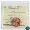 Image 1 : 1-cent 1936 ICCS Certified MS-65 RED! Nice full red coin.