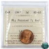 Image 1 : 1-cent 1947 ML Ptd 7 ICCS Certified MS-65 RED!