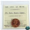 Image 1 : 1-cent 1955 SF ICCS Certified MS-66 Heavy Cameo RED!