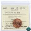 Image 1 : 1-cent 1985 Pointed 5 ICCS Certified MS-66 RED!