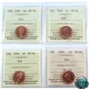 Image 1 : 1-cent 1997, 1998, 1999, 2000 ICCS Certified MS-66 Red. 4pcs.