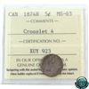 Image 1 : 5-cent 1874H Crosslet 4 ICCS Certified MS-63!