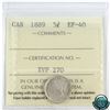 Image 1 : 5-cent 1889 ICCS Certified EF-40.