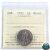 Image 1 : 5-cent 1922 Far Rim ICCS Certified MS-63