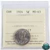 Image 1 : 5-cent 1924 ICCS Certified MS-63