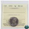 Image 1 : 5-cent 1932 ICCS Certified MS-63! Rare in Mint state grades.