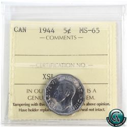 5-cent 1944 ICCS Certified MS-65