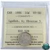 Image 1 : 10-cent 1886 Large Knob 6 Obverse 5 ICCS Certified VF-30.