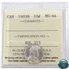 10-cent 1903H ICCS Certified MS-64. Lustrous white coin.