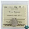 10-cent 1913 Broad Leaves ICCS Certified VG-10.