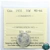 Image 1 : 10-cent 1931 ICCS Certified MS-64