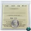 Image 1 : 10-cent 1937 ICCS Certified MS-65! Blast white!