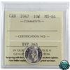 Image 1 : 10-cent 1947 ICCS Certified MS-64.