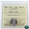 Image 1 : 10-cent 1947 Maple Leaf ICCS Certified MS-65.