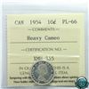 Image 1 : 10-cent 1954 ICCS Certified PL-66 Heavy Cameo