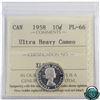 Image 1 : 10-cent 1958 ICCS Certified PL-66 Ultra Heavy Cameo!