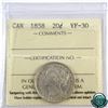 Image 1 : 20-cent 1858 ICCS Certified VF-30.