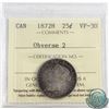 Image 1 : 25-cent 1872H Obverse 2 ICCS Certified VF-30
