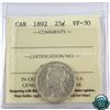 Image 1 : 25-cent 1892 ICCS Certified VF-30