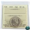 Image 1 : 25-cent 1905 ICCS Certified VF-30.