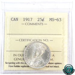 25-cent 1917 ICCS Certified MS-63.