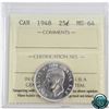 Image 1 : 25-cent 1948 ICCS Certified MS-64. Bright flashy coin.