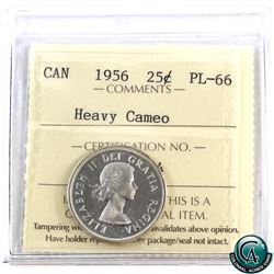 25-cent 1956 ICCS Certified PL-66 Heavy Cameo.