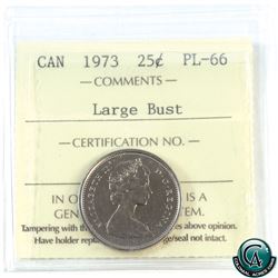 25-cent 1973 Large Bust ICCS Certified PL-66.