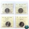 Image 1 : 25-cent 2008, 2009, 2011, 2012 Caribou ICCS Certified MS-66. 4pcs.
